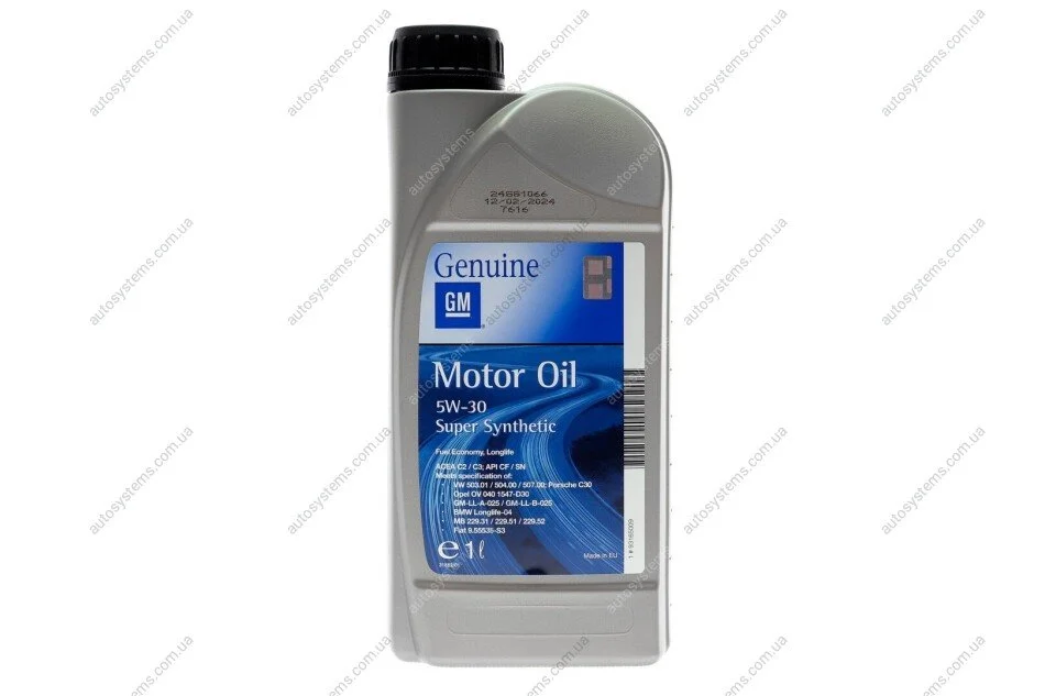 Олива 5W30 Super Synthetic (1L) (BMW LL-04/MB 229.31/MB 229.51/PORSCHE C30/VW 503.01/504.00/507.00) GM 93165009 (фото 1)