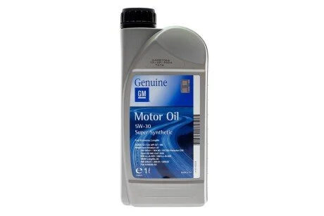 Олива 5W30 Super Synthetic (1L) (BMW LL-04/MB 229.31/MB 229.51/PORSCHE C30/VW 503.01/504.00/507.00) GM 93165009