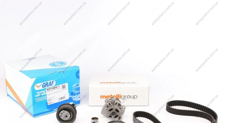Комплект ГРМ + помпа VW Crafter/Caddy/Passat/Golf/Audi/Skoda/Seat 1.2-1.6-2.0TDI 09-(160х25)(PA1089) GRAF KP1089-1 (фото 1)