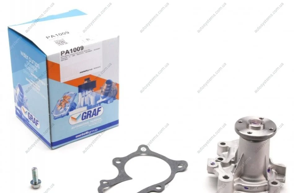 Помпа води Mitsubishi Colt V/Lancer V-VII/Space Wagon 1.3/1.5/1.6/12V/16V 95-13 (R/B)(7 лоп) GRAF PA1009 (фото 1)