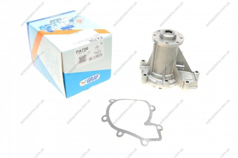 Помпа води MB C-class (W202) 2.5d 95-01/E-class (W124/W210) 2.5D/3.0D 93-99 (B/B) (10 лоп) GRAF PA706 (фото 1)
