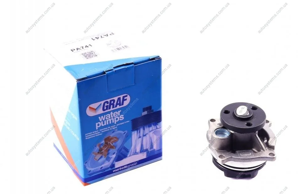 Помпа води Ford Focus I/Mondeo II/Transit/Tourneo Connect 1.6/1.8/2.0 16V 02-13 (R/B) (6 лоп.) GRAF PA741 (фото 1)