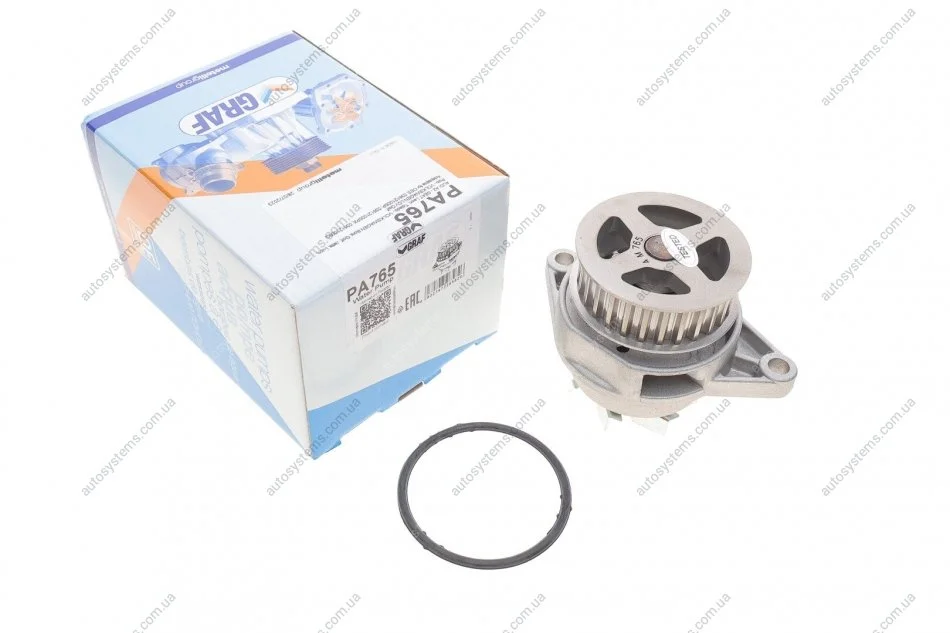Помпа води Audi A2/Seat Leon/Toledo/VW Golf/Jetta/Polo/Bora 1.6 16V/1.6FSI 98-05 (27z) (B/B) (7 лоп) GRAF PA765 (фото 1)