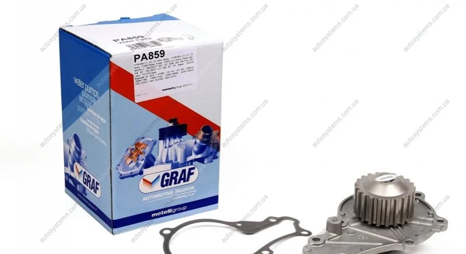 Помпа води Citroen C1/C2/C3/Nemo/Ford Fiesta/Peugeot 206/307 1.4HDI/TDCI 02- (21z) (B/B) (20 лоп.) GRAF PA859 (фото 1)