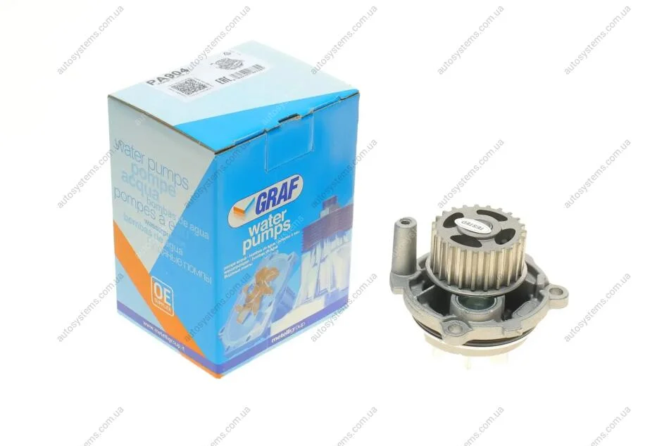 Помпа води Audi/Seat/Skoda Octavia/VW Caddy/Golf/Passat 1.6/E-Power/1.8/2.0/FSI 96- (23z)(R/B)(7лоп) GRAF PA904 (фото 1)