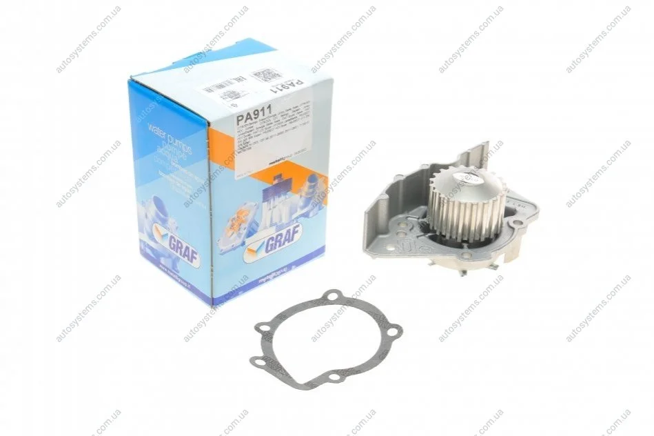 Помпа води Fiat Scudo/Ducato/Peugeot/Citroen/Hyundai 1.8-1.9D/TD 94-06 (20z)(B/B)(7 лоп)(d імп=71мм) GRAF PA911 (фото 1)