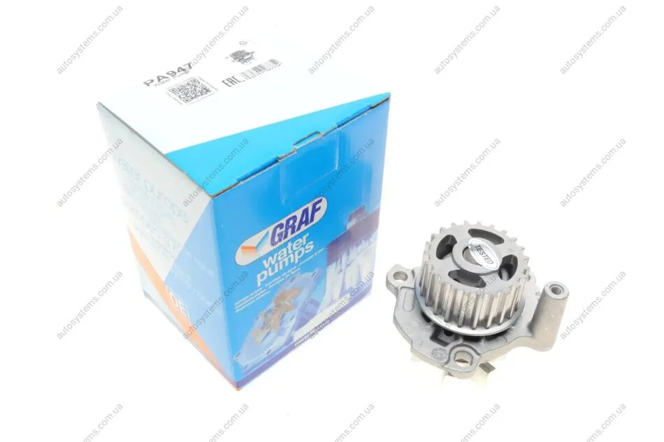 Помпа води Audi A3-A4/VW Caddy/Golf IV/Passat/T5/Skoda Octavia 1.8T/2.0 03- (23z) (R/B) (7 лоп.) GRAF PA947 (фото 1)