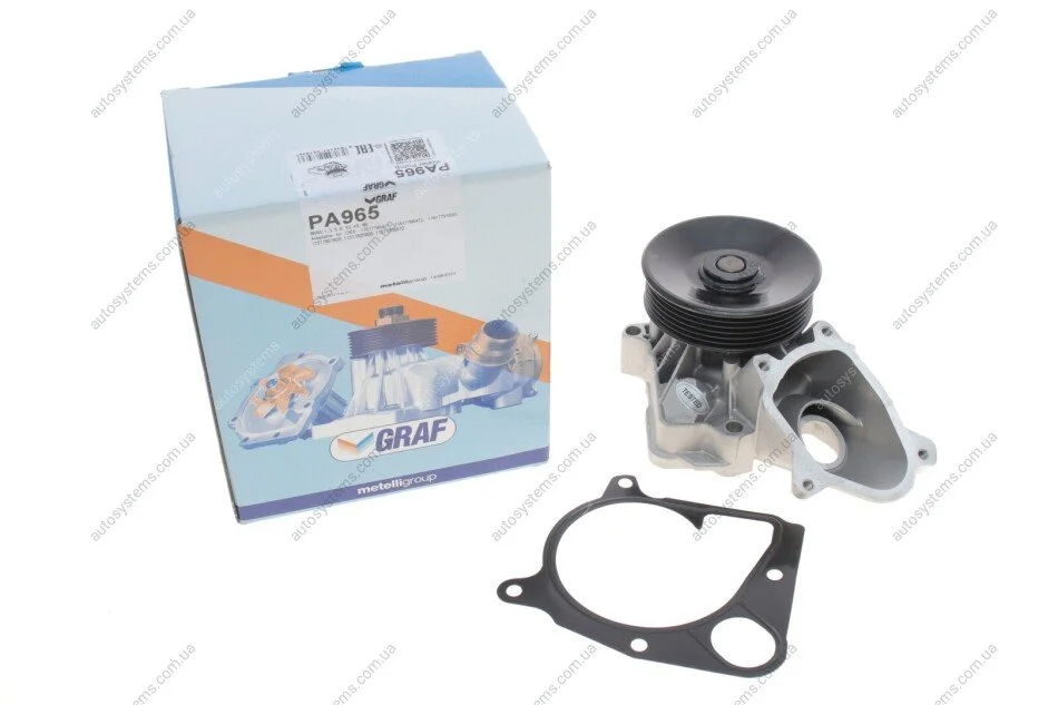 Помпа води BMW 1/3/5/6/X3/X5/X6 2.0d/2.5d/3.0d/xDrive 01-13 (R/B) (7 лоп.) (6 кан.) GRAF PA965 (фото 1)