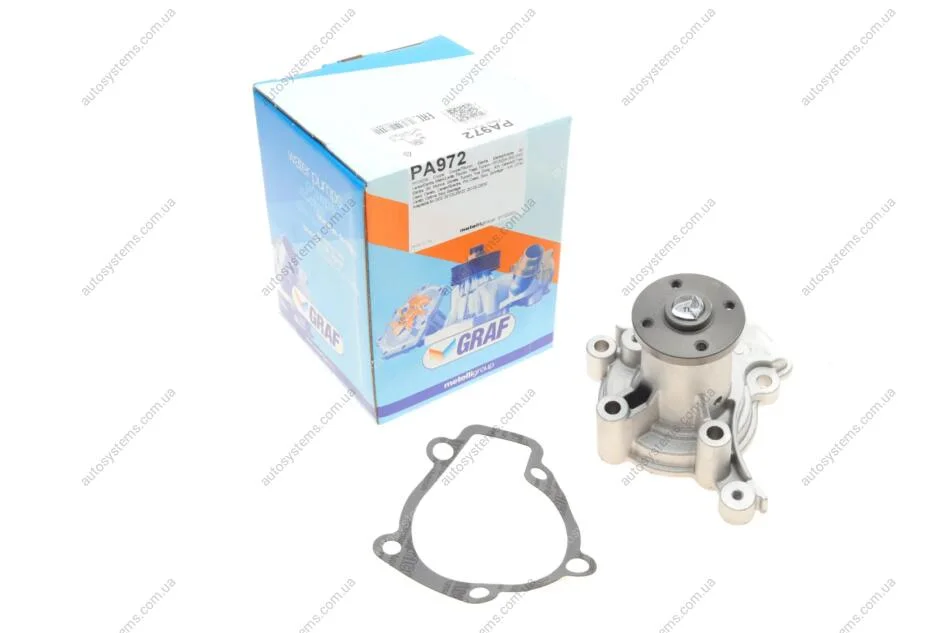 Помпа води Hyundai Elantra/Tucson/i30/Kia Sportage/Cee\'d/Soul 2.0/2.0 16V/CVVT 00- (R/B) (6 лоп) GRAF PA972 (фото 1)