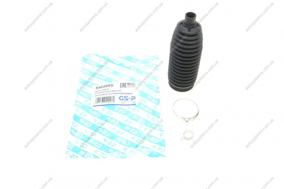 Пильник рейки рульової Peugeot 4007/Citroen C Crosser 07-13 (14x47x175) GSP 540266S (фото 1)