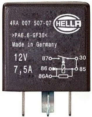 Реле паливного насосу AUDI 100 C4, 80 B4, A6 C4, A6 C5, COUPE B3 FORD GALAXY I SEAT ALHAMBRA, CORDOBA, CORDOBA VARIO, IBIZA II, INCA, TOLEDO I VW CADDY II, CORRADO, DERBY 1.0-4.2 08.81-03.10 HELLA 4RA007507071 (фото 1)
