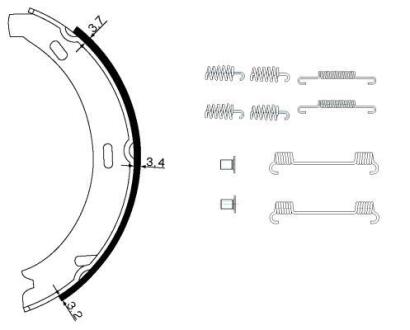 Колодки тормозные стояночного тормоза HELLA 8DA 355 050-431