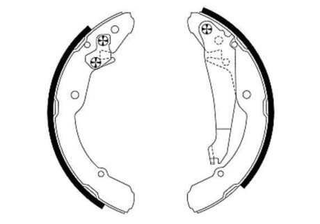 Колодки тормозные барабанные, комплект HELLA 8DB 355 001-691