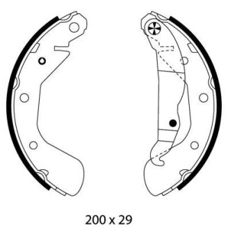 Колодки тормозные барабанные, комплект HELLA 8DB 355 002-461