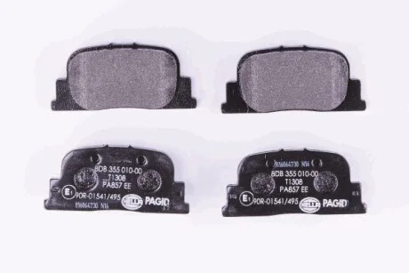 Тормозные колодки дисковые, комплект HELLA 8DB 355 010-001