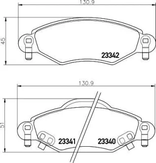 Тормозные колодки дисковые, комплект HELLA 8DB 355 010-791