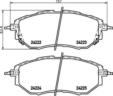 Тормозные колодки дисковые, комплект HELLA 8DB 355 012-031