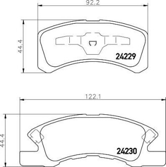 Тормозные колодки дисковые, комплект HELLA 8DB 355 012-051