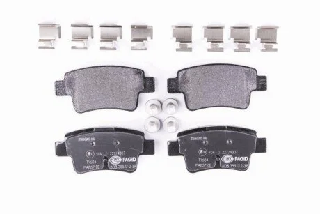 Тормозные колодки дисковые, комплект HELLA 8DB 355 012-391