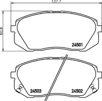 Тормозные колодки дисковые, комплект HELLA 8DB 355 012-961