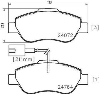 Тормозные колодки дисковые, комплект HELLA 8DB 355 014-471