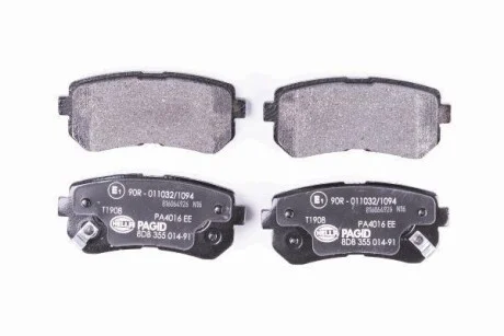Тормозные колодки дисковые, комплект HELLA 8DB 355 014-911