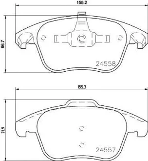 Тормозные колодки дисковые, комплект HELLA 8DB 355 015-561