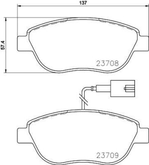 Тормозные колодки дисковые, комплект HELLA 8DB 355 015-791