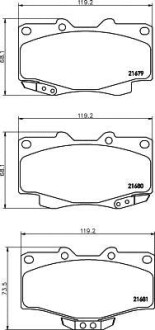 Тормозные колодки дисковые, комплект HELLA 8DB 355 016-401