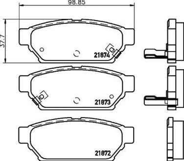 Тормозные колодки дисковые, комплект HELLA 8DB 355 016-701