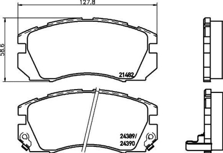 Тормозные колодки дисковые, комплект HELLA 8DB 355 016-881