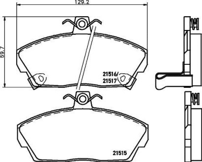 Тормозные колодки дисковые, комплект HELLA 8DB 355 018-031