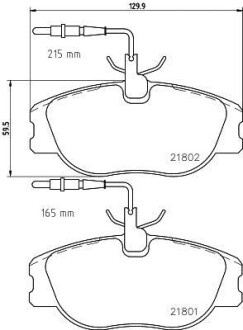 Тормозные колодки дисковые, комплект HELLA 8DB 355 018-171