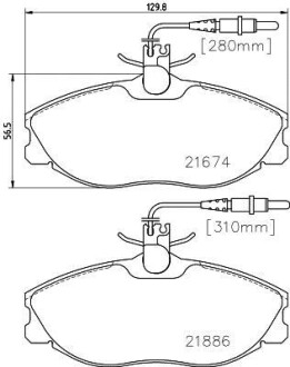 Тормозные колодки дисковые, комплект HELLA 8DB 355 018-221