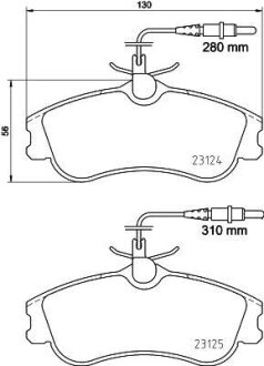 Тормозные колодки дисковые, комплект HELLA 8DB 355 018-261