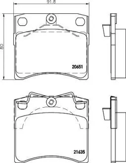 Тормозные колодки дисковые, комплект HELLA 8DB 355 018-381