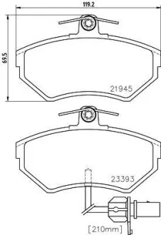 Тормозные колодки дисковые, комплект HELLA 8DB 355 018-451