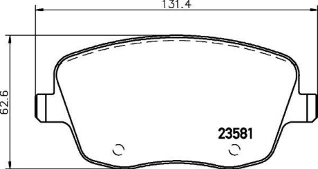 Тормозные колодки дисковые, комплект HELLA 8DB 355 018-801