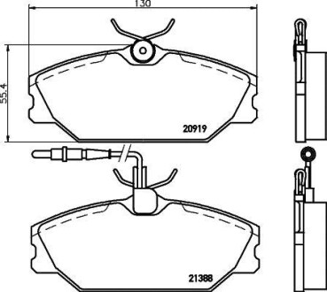 Тормозные колодки дисковые, комплект HELLA 8DB 355 019-181