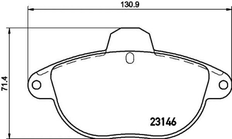 Тормозные колодки дисковые, комплект HELLA 8DB 355 019-281