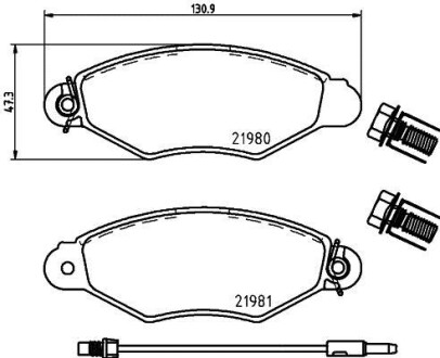 Тормозные колодки дисковые, комплект HELLA 8DB 355 019-301