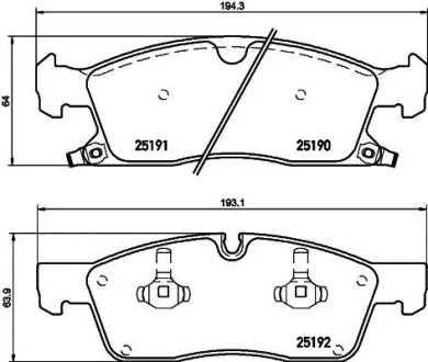 Тормозные колодки дисковые, комплект HELLA 8DB 355 019-551