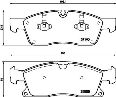 Тормозные колодки дисковые, комплект HELLA 8DB 355 019-701