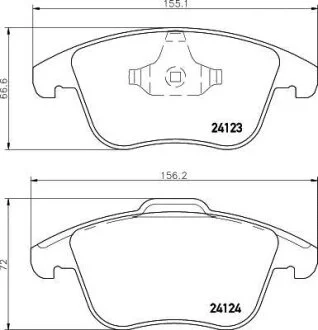 Тормозные колодки дисковые, комплект HELLA 8DB 355 019-881