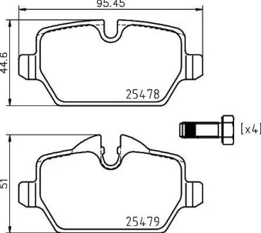 Тормозные колодки дисковые, комплект HELLA 8DB 355 020-111