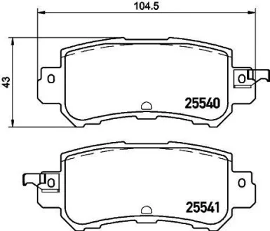 Тормозные колодки дисковые, комплект HELLA 8DB 355 020-151