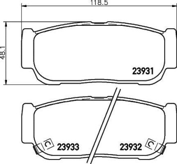 Тормозные колодки дисковые, комплект HELLA 8DB 355 020-221