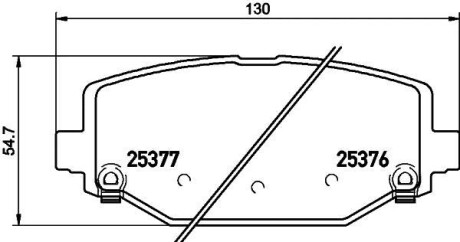 Тормозные колодки дисковые, комплект HELLA 8DB 355 020-311