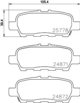 Тормозные колодки дисковые, комплект HELLA 8DB 355 020-401