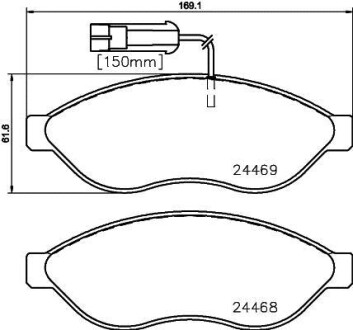 Тормозные колодки дисковые, комплект HELLA 8DB 355 020-661
